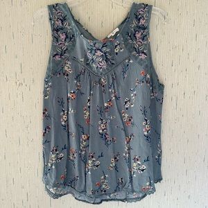 Mason & Belle Grey Floral Sleeveless Top Women’s XL